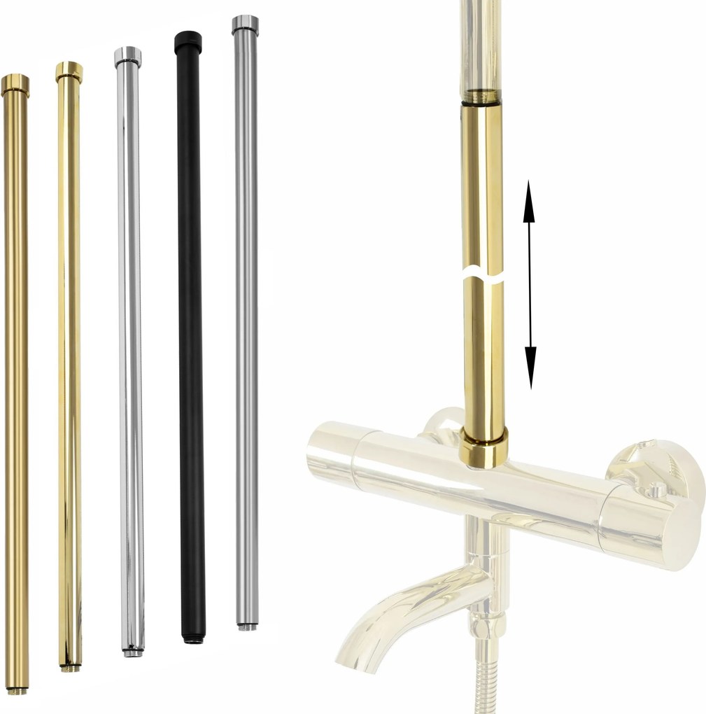 Predĺženie pre vaňovú/sprchovú súpravu REA ø 22 mm - 60 cm, zlatá kartáčovaná