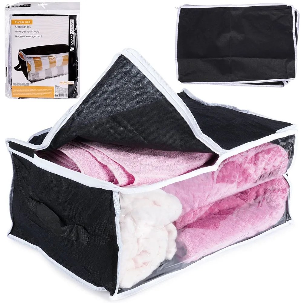 VILDE Textilný úložný box na posteľnú bielizeň, 45 x 30 x 20 cm