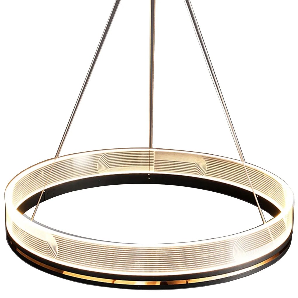 Toolight Toolight, LED závesné svietidlo 60cm APP1192-CP, čierna-zlatá, OSW-40023