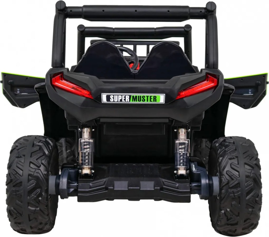 Ramiz Buggy UTV Off-roader pre deti Zelená + diaľkové ovládanie + nosič batožiny + pomalý štart + EVA + MP3 LED