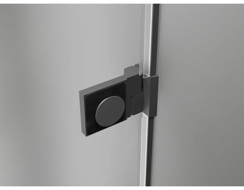 Mexen Lunar-B, L Otočné pravé sprchové dvere 135 cm, 8mm číre sklo, grafitový profil, 832SL-135-050-95-00-P