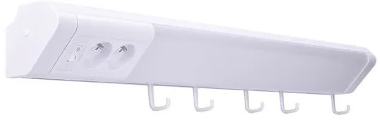 Solight LED kuchynské svietidlo, 2x zásuvka, vypínač, 10W, 4100K, 51cm