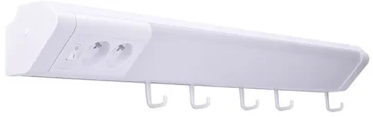 Solight LED kuchynské svietidlo, 2x zásuvka, vypínač, 10W, 4100K, 51cm
