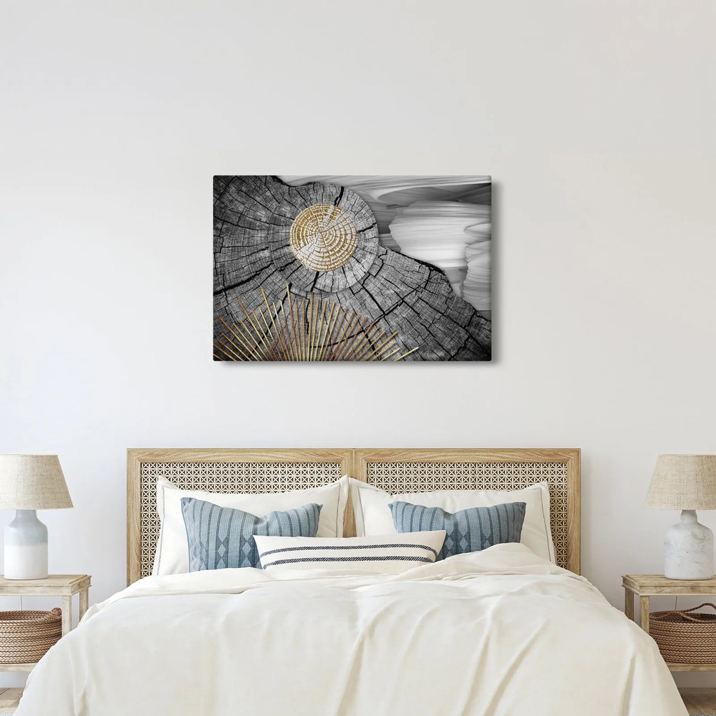Obraz - Kmeň stromu v koláži (90x60 cm)