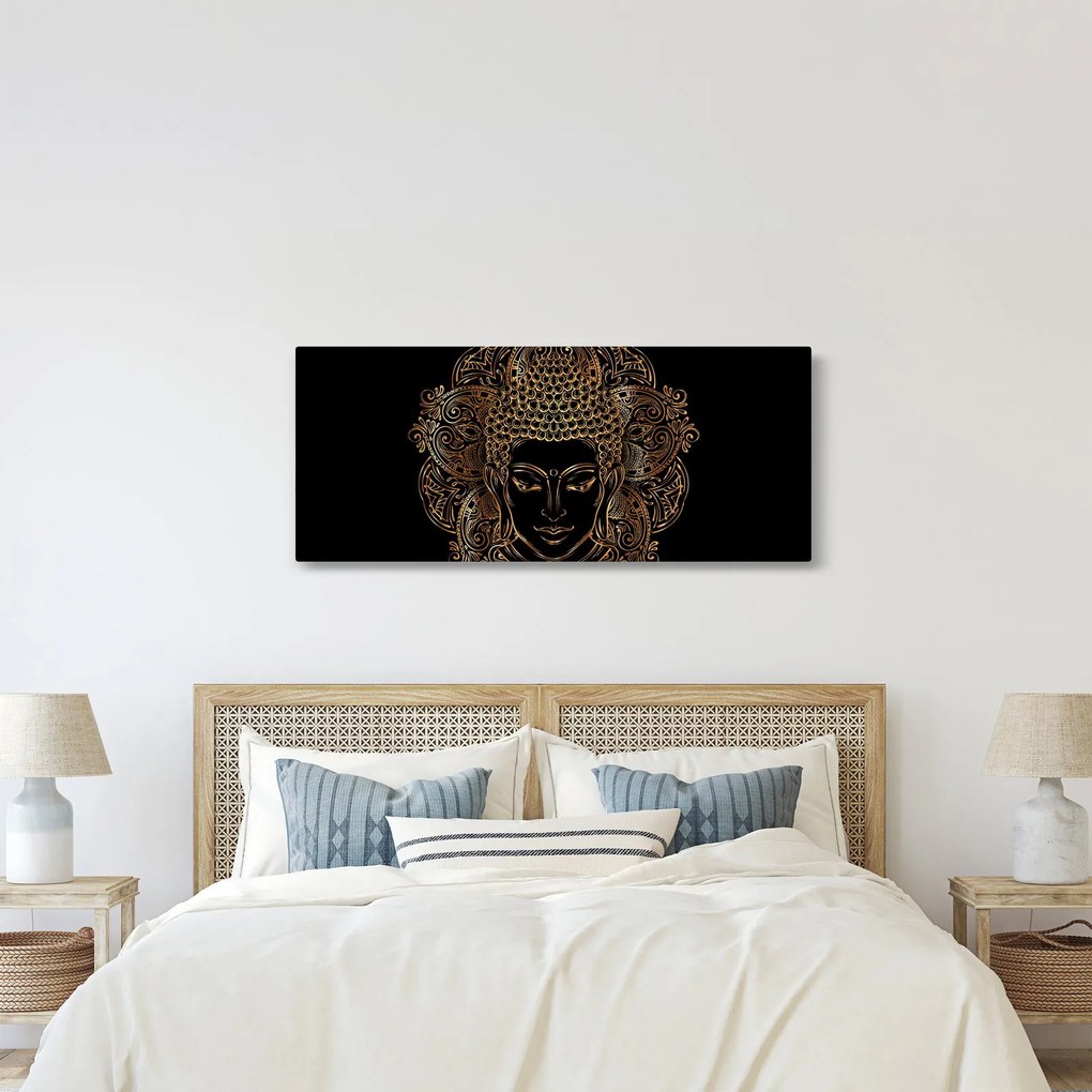 Obraz zlatého Budhu (120x50 cm)