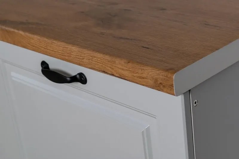 Kuchynská linka Lady šedá s prac. doskou 2,6m, sivá/dub lancelot