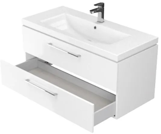 Cersanit S801-149-DSM - Závesná kúpeľňová skrinka s umývadlom LARA 80 cm biela