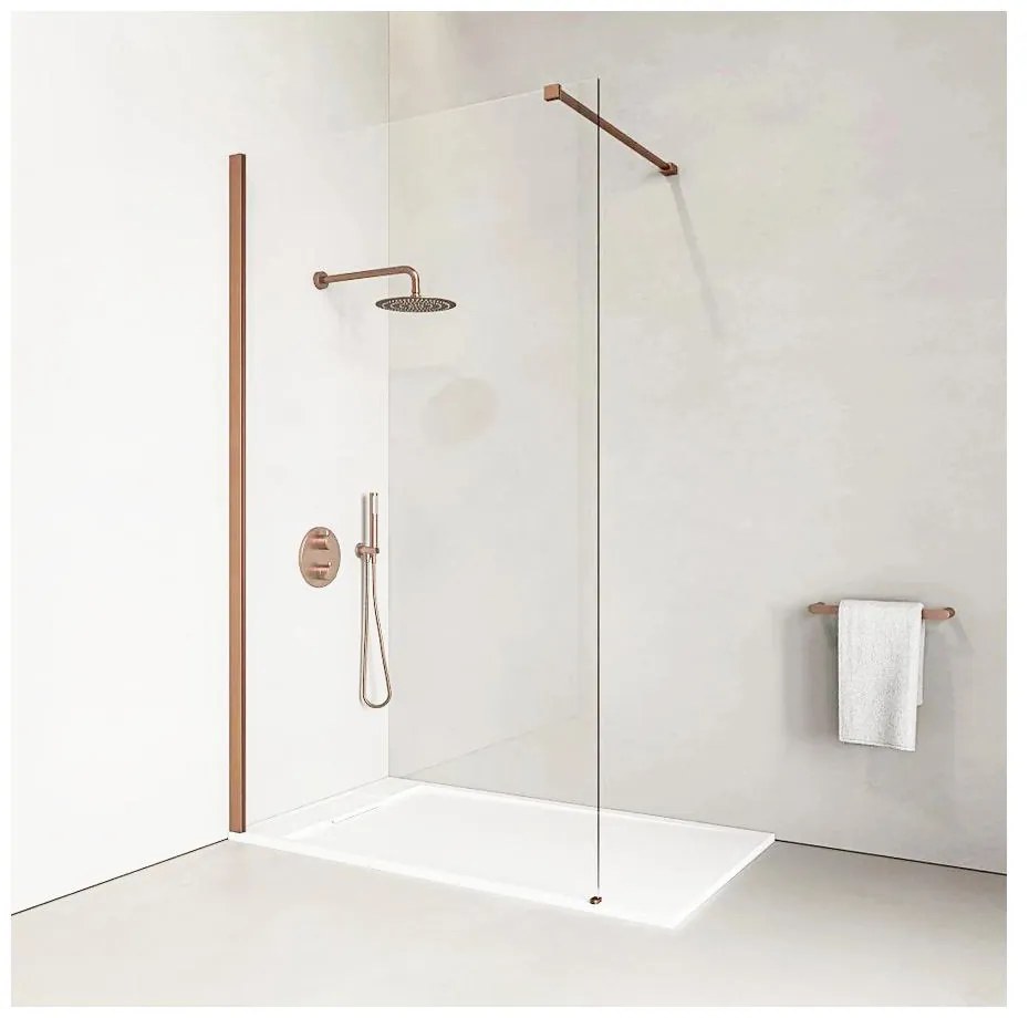 Walk-in Rose Gold sprchová stena 90, 200cm, 8mm