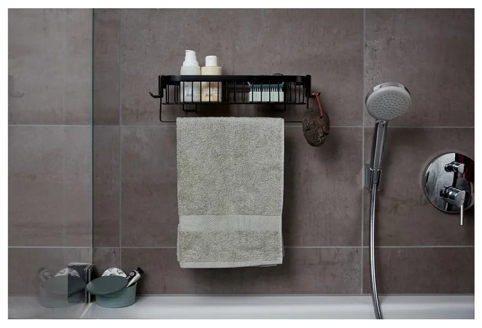 Čierna nástenná polička Wenko Classic Plus