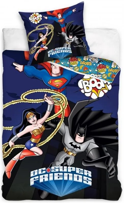 Carbotex · Detské posteľné obliečky DC Super Friends - DC Comics - 100% bavlna - 70 x 80 cm + 140 x 200 cm