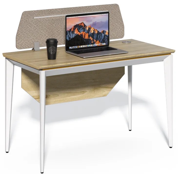 Kancelársky stôl s kontajnerom Houseland Profit Max 01 1206 dub/biela