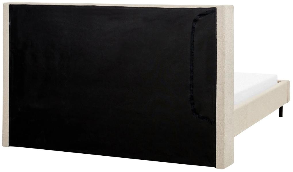 Posteľ s buklé čalúnením 160 x 200 cm béžová VILLETTE Beliani