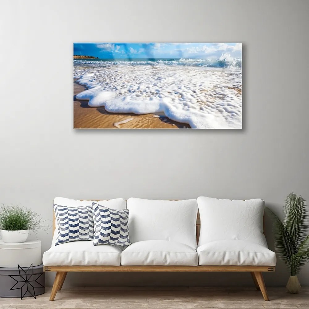 Obraz na skle Pláž more pisek príroda 120x60 cm