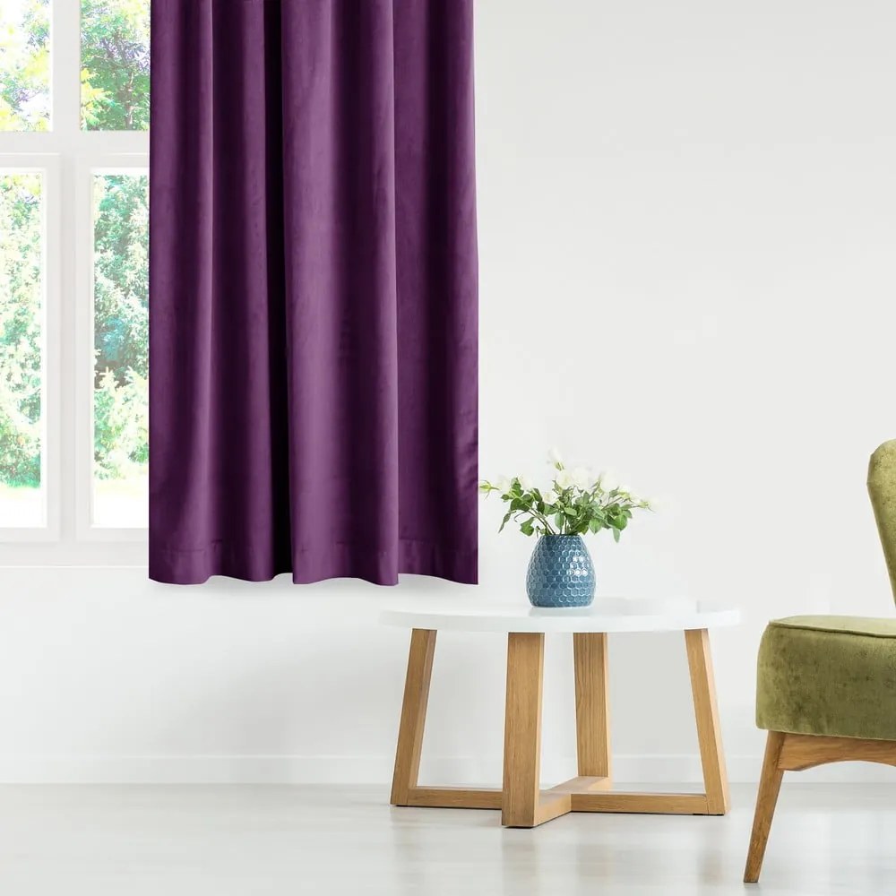 Fialový zamatový dimout záves 140x270 cm Eyelets – Restilo