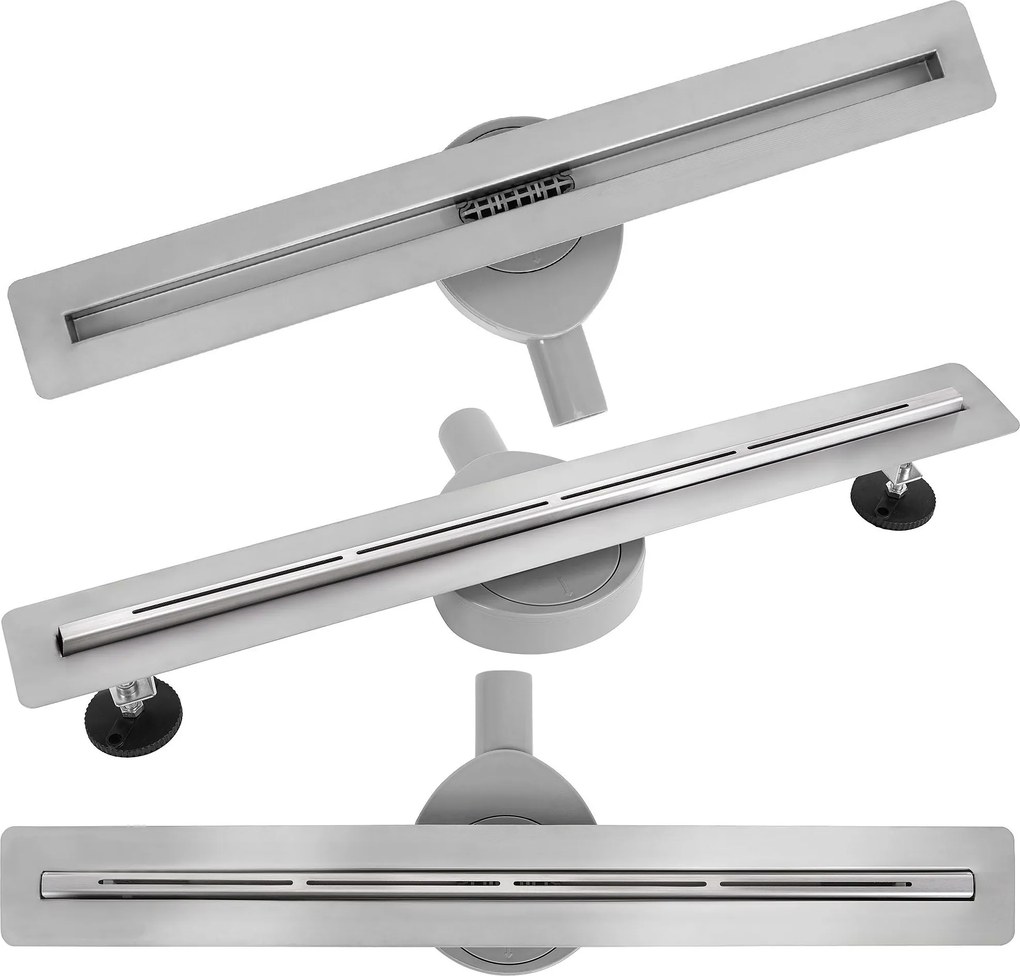 Odtokový žľab Rea FILO 70 cm, brúsený nikel