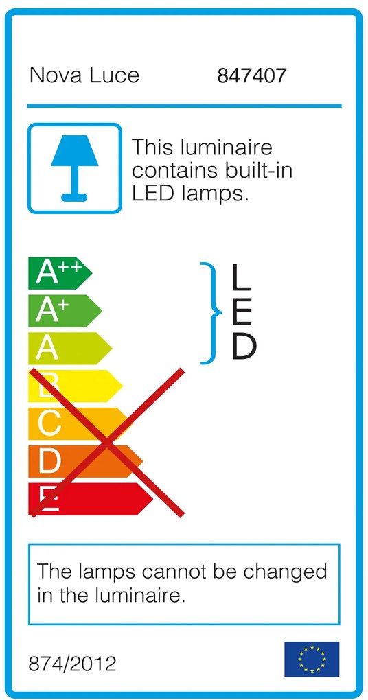 Nova Luce Svietidlo COMO S WALL GREY nástenné, IP 54, 2x3 W 847407