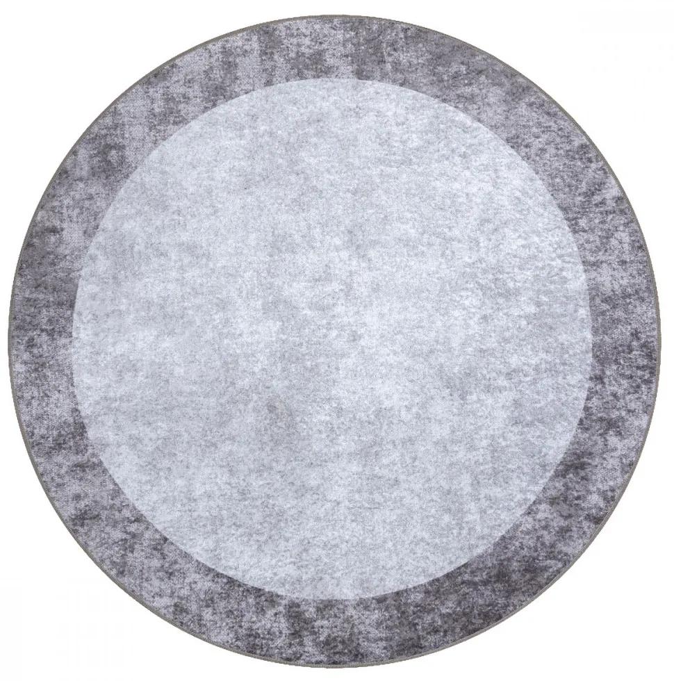 Kusový koberec Arog tmavo šedý kruh 200cm