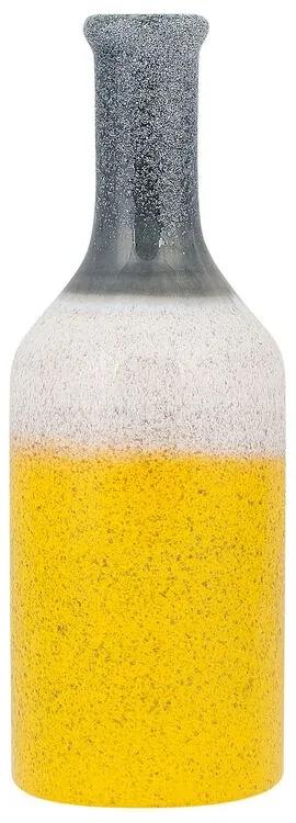 Kamenina Dekoratívna váza 36 Viacfarebná Žltá LARNACA Beliani
