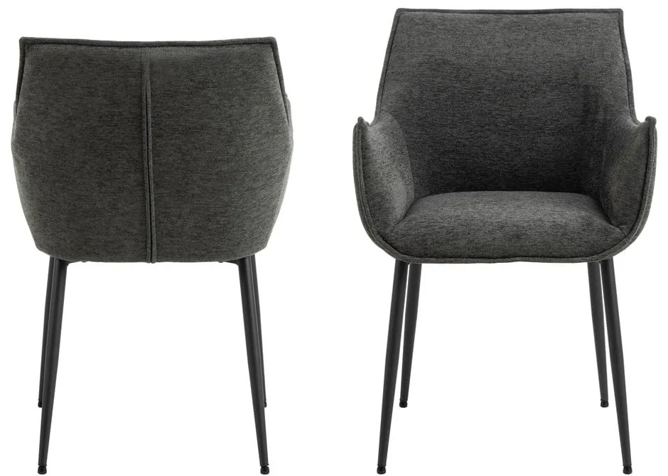 Tmavosivé čalúnené jedálenské kreslo Bonita – Actona