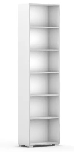 Knižnica SILVER LINE, biela, 1 stĺpec, 2230 x 600 x 400 mm