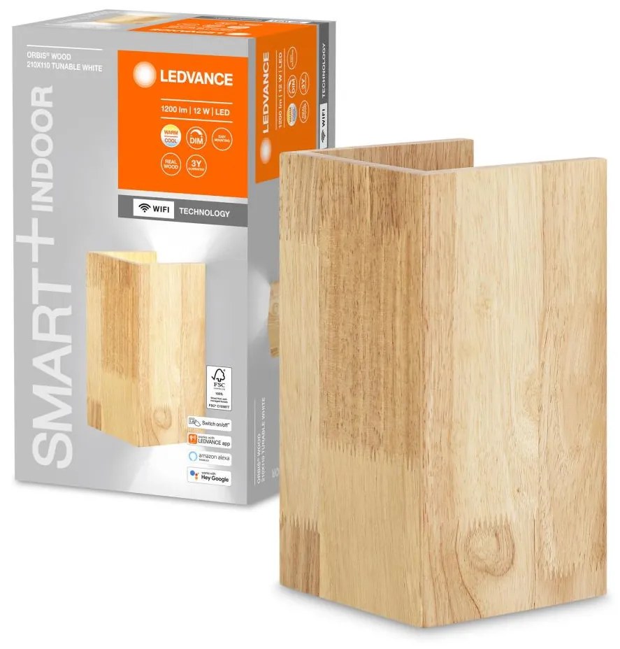 Ledvance Ledvance - LED Stmievateľné nástenné svietidlo SMART+ WOOD LED/12W/230V Wi-Fi P227173