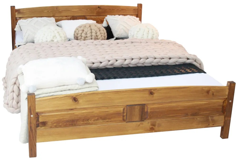 Vyvýšená posteľ ANGEL + sendvičový matrac MORAVIA + rošt ZADARMO, 120x200 cm, dub-lak