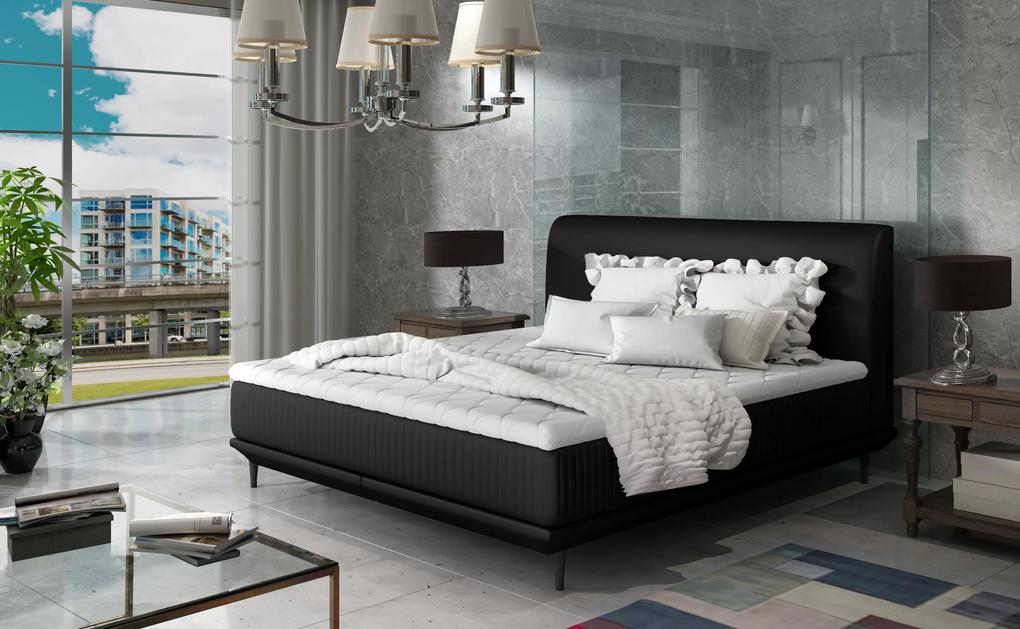 Moderná posteľ Aveiro 180x200cm, čierna + matrac