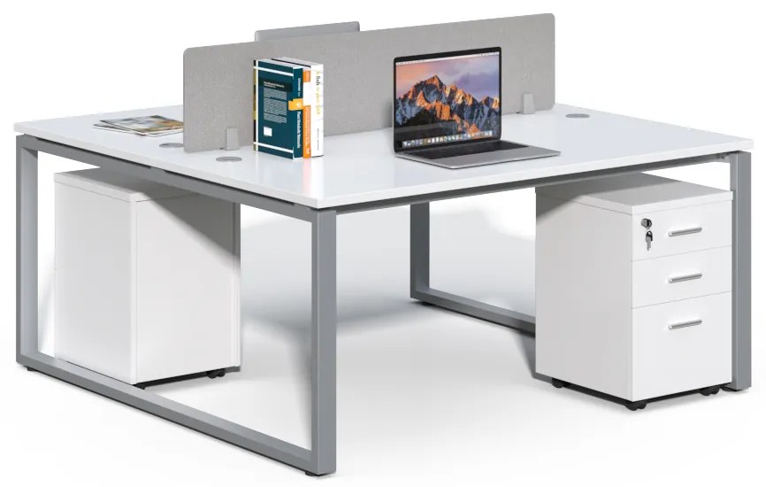 Kancelárska zostava 2 osoby Houseland Prime Max 01 160 cm biela
