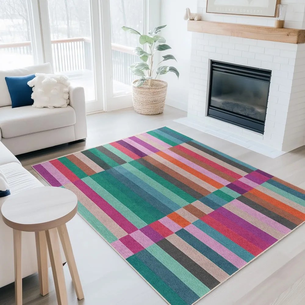 Tyrkysový prateľný behúň 80x200 cm Acid Rain – Mila Home