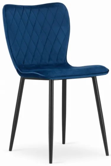 Zamatová jedálenská stolička RIO modrá