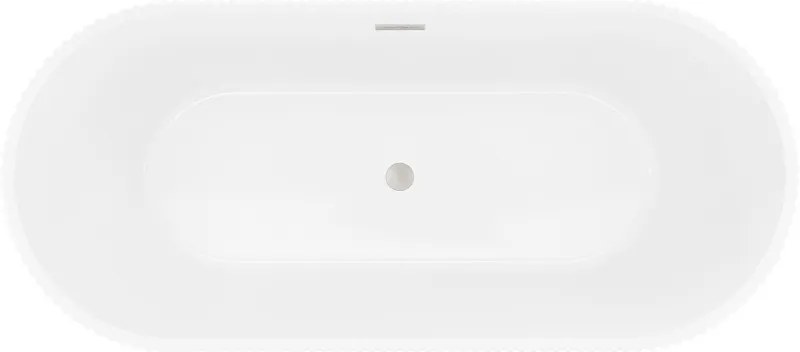 Mexen Yara, voľne stojaca ryhovaná vaňa 170 x 75 cm, biela lesklá, oceľový prepad, 52861707500-97