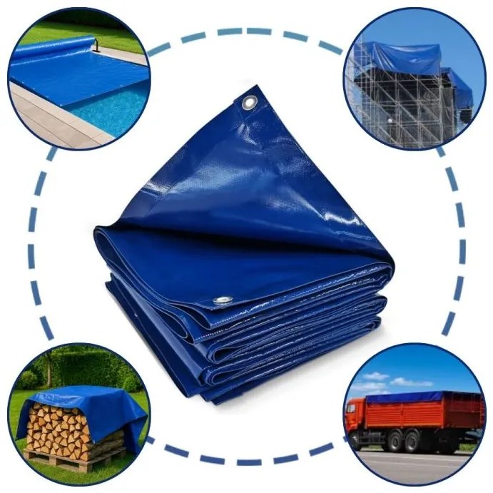 JAGO Plachta 650 g/m², hliníkové oká, modrá, 5 x 7 m