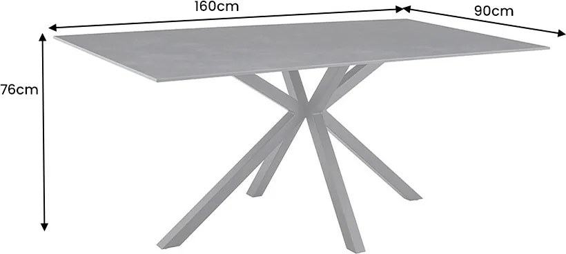 Keramický jedálenský stôl Fabrico 160 cm antracitový