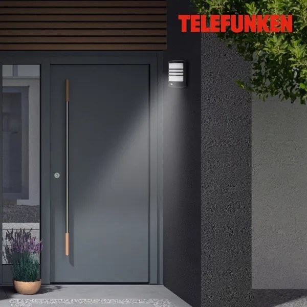 Telefunken 315505TF-LED Vonkajšie nástenné svietidlo so senzorom LED/12W/230V IP44