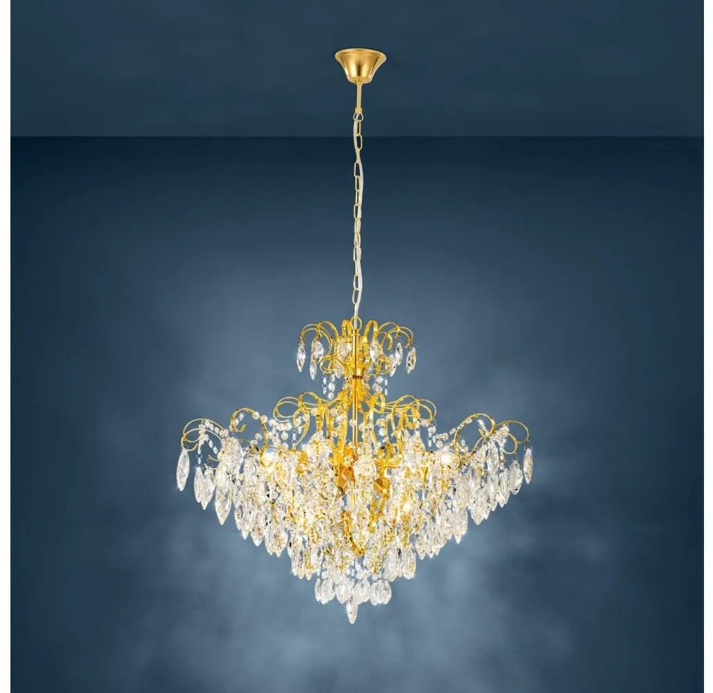 Eglo 39606 - Luster na reťazi FENOULLET 9xE14/25W/230V zlatá