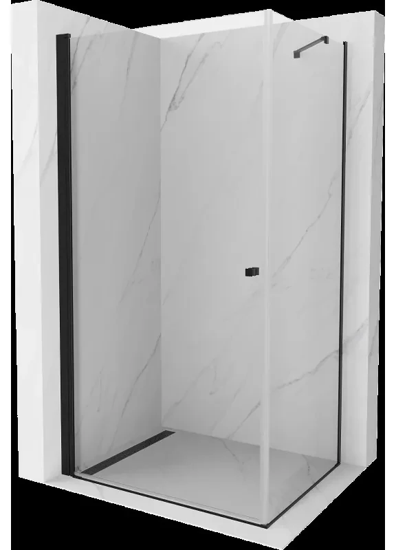 Mexen Pretoria sprchová kabína, kyvné dvere 70 x 90 cm, transparentnéné, čierna - 852-070-090-70-00