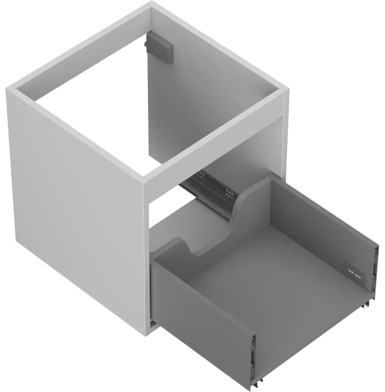 Mexen Box-A, závesná skrinka 45 cm, 1 zásuvka, sivá matná, 91AX0-0450-470-1-62