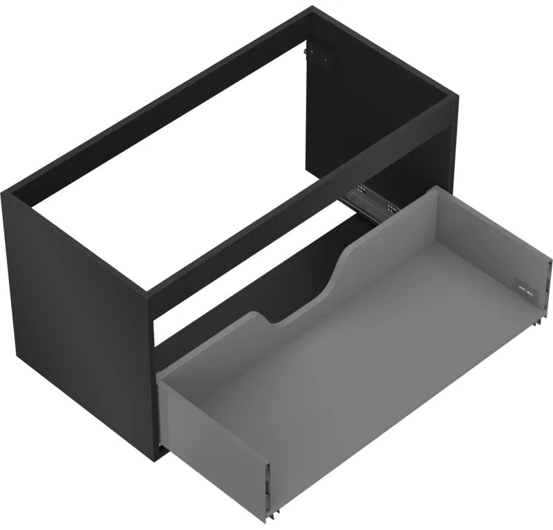 Mexen Box-A, závesná skrinka 90 cm, 1 zásuvka, čierna matná, 91AX0-0900-470-1-71