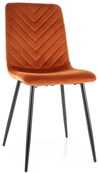 Jedálenská stolička DAREN VELVET oranžová