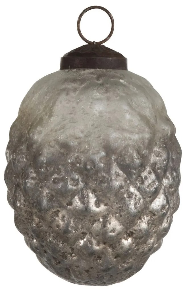 Sada 4ks šedá sklenená ozdoba šiška - 6 * 12,5 cm