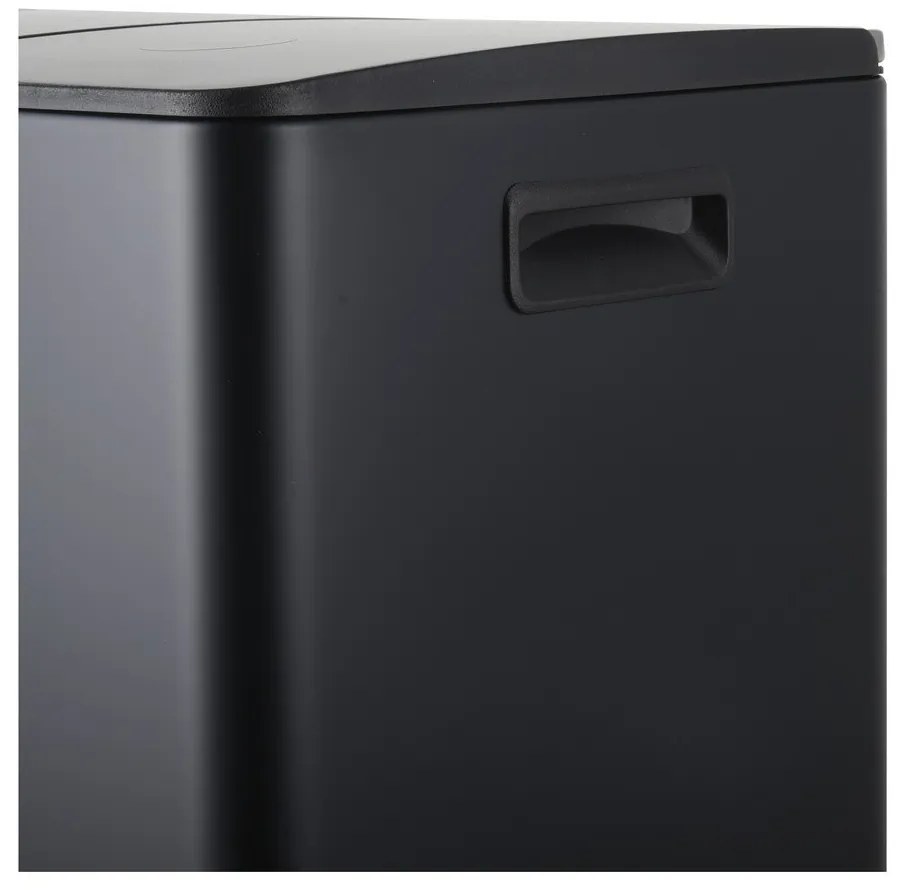 Matne čierny oceľový odpadkový kôš 2x20 l na triedený odpad/nášľapný Aliya – Spirella
