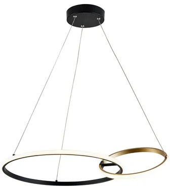 LED kruhové závesné svietidlo RANDO čierno-zlaté