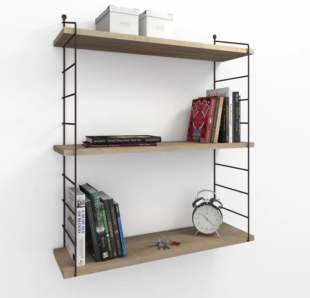 Nástenná polica ARMONI II 72 cm dub san remo/čierna