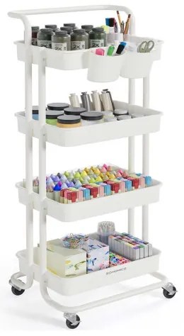 Pojazdný regál biely BSC077WZ01