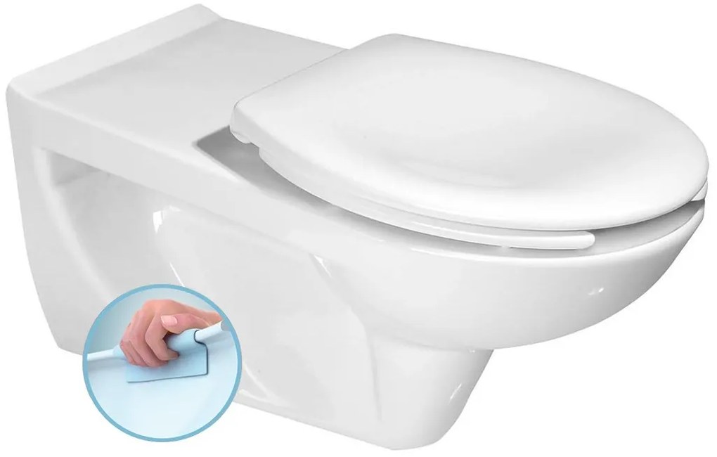 Sapho Sapho, HANDICAP WC závesné predĺžené, Rimless, 37,5x73cm, biela, K670-002