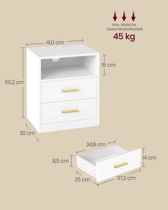 Set dvoch nočných stolíkov CUSTOS LET829WB01 (2 ks)