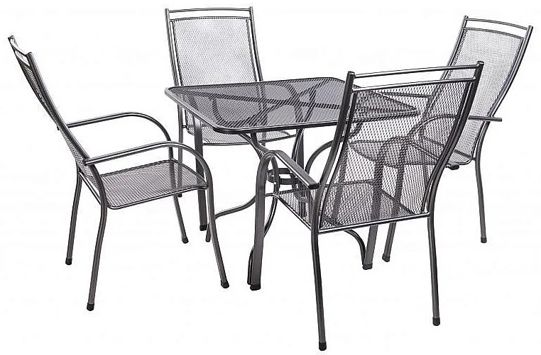 Záhradná kovová zostava PALMA IV. 1+4 Stôl 105 x 105 cm (u505)