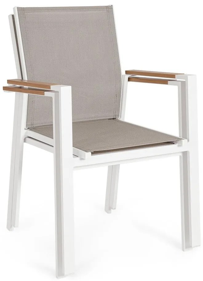 Biele kovové záhradné stoličky v súprave 4 ks Heta – Bizzotto