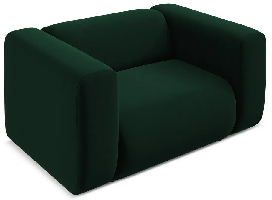 Tmavozelené zamatové kreslo Ekahi – Makamii