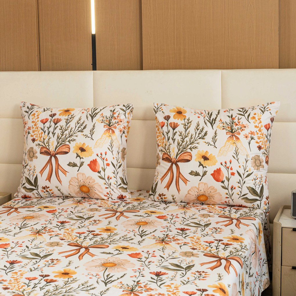 Obliečky z mikrovlákna FLORAL RIBBON krémové Rozmer obliečky: 70 x 90 cm | 140 x 200 cm